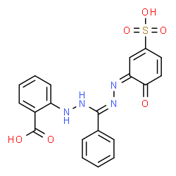 ChemSpider 2D Image | 2-{2-[(Z)-[(2Z)-(6-Oxo-3-sulfo-2,4-cyclohexadien-1-ylidene)hydrazono](phenyl)methyl]hydrazino}benzoic acid | C20H16N4O6S