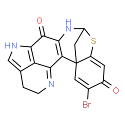 ChemSpider 2D Image | 19-Bromo-15-thia-4,9,13-triazahexacyclo[12.6.1.1~3,7~.0~1,16~.0~2,12~.0~10,22~]docosa-2(12),3,7,10(22),16,19-hexaene-11,18-dione | C18H12BrN3O2S