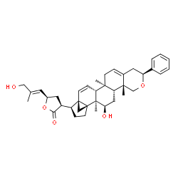 ChemSpider 2D Image | (3S,5R)-5-[(1E)-3-Hydroxy-2-methyl-1-propen-1-yl]-3-[(1S,2R,3R,5R,6R,9S,14S,15R,18S,19S)-3-hydroxy-2,6,14-trimethyl-9-phenyl-8-oxahexacyclo[16.3.1.0~1,18~.0~2,15~.0~5,14~.0~6,11~]docosa-11,16-dien-19-
yl]dihydro-2(3H)-furanone | C38H48O5