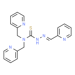 ChemSpider 2D Image | (2E)-N,N-Bis(2-pyridinylmethyl)-2-(2-pyridinylmethylene)hydrazinecarbothioamide | C19H18N6S