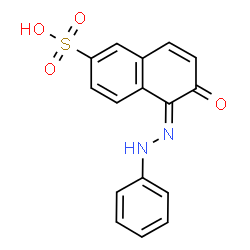 ChemSpider 2D Image | (5E)-6-Oxo-5-(phenylhydrazono)-5,6-dihydro-2-naphthalenesulfonic acid | C16H12N2O4S