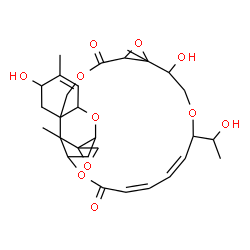 ChemSpider 2D Image | (19'Z,21'Z)-6',15'-Dihydroxy-18'-(1-hydroxyethyl)-5',14',26'-trimethyl-11'H,23'H-spiro[oxirane-2,27'-[2,10,13,17,24]pentaoxapentacyclo[23.2.1.0~3,8~.0~8,26~.0~12,14~]octacosa[4,19,21]triene]-11',23'-d
ione | C29H38O11