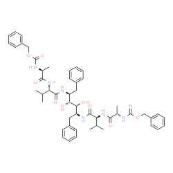 ChemSpider 2D Image | Dibenzyl [(2S,5S,8S,9R,10R,11S,14S,17S)-8,11-dibenzyl-9,10-dihydroxy-5,14-diisopropyl-3,6,13,16-tetraoxo-4,7,12,15-tetraazaoctadecane-2,17-diyl]biscarbamate | C50H64N6O10