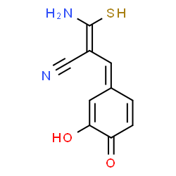ChemSpider 2D Image | (2E)-3-Amino-2-[(Z)-(3-hydroxy-4-oxo-2,5-cyclohexadien-1-ylidene)methyl]-3-sulfanylacrylonitrile | C10H8N2O2S