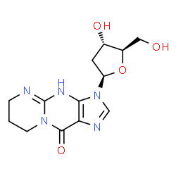 ChemSpider 2D Image | 3-(2-Deoxy-beta-D-erythro-pentofuranosyl)-4,6,7,8-tetrahydropyrimido[1,2-a]purin-10(3H)-one | C13H17N5O4