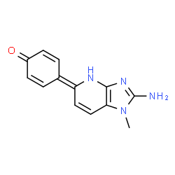 ChemSpider 2D Image | 4-(2-Amino-1-methyl-1,4-dihydro-5H-imidazo[4,5-b]pyridin-5-ylidene)-2,5-cyclohexadien-1-one | C13H12N4O