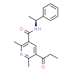 ChemSpider 2D Image | 2,6-Dimethyl-N-[(1S)-1-phenylethyl]-5-propionylnicotinamide | C19H22N2O2