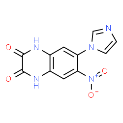 ChemSpider 2D Image | 6-(1H-Imidazol-1-yl)-7-nitro-1,4-dihydro-2,3-quinoxalinedione | C11H7N5O4