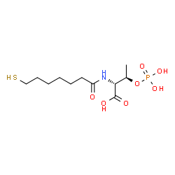 ChemSpider 2D Image | O-Phosphono-N-(7-sulfanylheptanoyl)-D-allothreonine | C11H22NO7PS