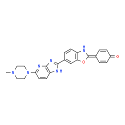 ChemSpider 2D Image | 4-{6-[5-(4-Methyl-1-piperazinyl)-1H-imidazo[4,5-b]pyridin-2-yl]-1,3-benzoxazol-2(3H)-ylidene}-2,5-cyclohexadien-1-one | C24H22N6O2