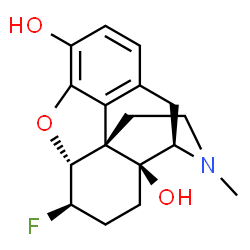 ChemSpider 2D Image | (5alpha,6beta)-6-Fluoro-17-methyl-4,5-epoxymorphinan-3,14-diol | C17H20FNO3