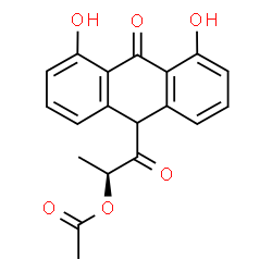 ChemSpider 2D Image | (S)-10-(2-(Acetyloxy)-1-oxopropyl)-1,8-dihydroxy-9(10H)-anthracenone | C19H16O6