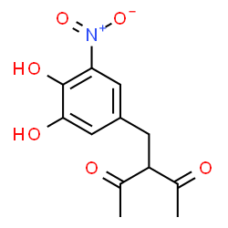 ChemSpider 2D Image | 3-(3,4-Dihydroxy-5-nitrobenzyl)-2,4-pentanedione | C12H13NO6