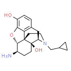 ChemSpider 2D Image | (5alpha,6beta)-6-Amino-17-(cyclopropylmethyl)-4,5-epoxymorphinan-3,14-diol | C20H26N2O3