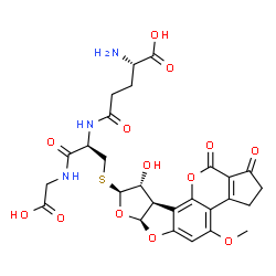ChemSpider 2D Image | 8,9-Dihydro-8-(S-glutathionyl)-9-hydroxyaflatoxin B1 | C27H29N3O13S