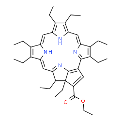 ChemSpider 2D Image | Ethyl 3,4,8,9,13,14,18,19-octaethyl-3,4,20,21-tetradehydro-18,19,24,25-tetrahydrophorbine-20-carboxylate | C41H52N4O2