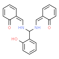 ChemSpider 2D Image | (6Z,6'Z)-6,6'-{[(2-Hydroxyphenyl)methylene]bis[imino(Z)methylylidene]}bis(2,4-cyclohexadien-1-one) | C21H18N2O3