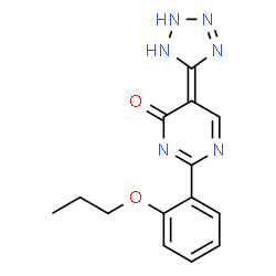 ChemSpider 2D Image | (5E)-5-(1,2-Dihydro-5H-tetrazol-5-ylidene)-2-(2-propoxyphenyl)-4(5H)-pyrimidinone | C14H14N6O2