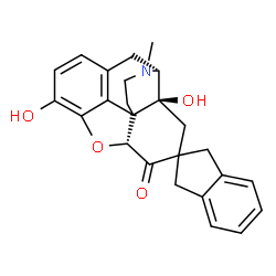ChemSpider 2D Image | (5'S,13'R,17'S)-10',17'-Dihydroxy-4'-methyl-1,3-dihydro-14'H-spiro[indene-2,15'-[12]oxa[4]azapentacyclo[9.6.1.0~1,13~.0~5,17~.0~7,18~]octadeca[7(18),8,10]trien]-14'-one | C25H25NO4