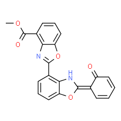 ChemSpider 2D Image | Methyl (2'E)-2'-(6-oxo-2,4-cyclohexadien-1-ylidene)-2',3'-dihydro-2,4'-bi-1,3-benzoxazole-4-carboxylate | C22H14N2O5