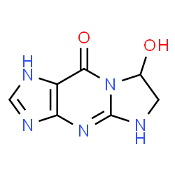 ChemSpider 2D Image | 7-Hydroxy-1,4,6,7-tetrahydro-9H-imidazo[1,2-a]purin-9-one | C7H7N5O2