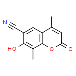 ChemSpider 2D Image | 7-Hydroxy-4,8-dimethyl-2-oxo-2H-chromene-6-carbonitrile | C12H9NO3