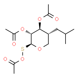 ChemSpider 2D Image | (2S,3R,4S,5R)-2-(Acetoxysulfanyl)-5-isobutyltetrahydro-2H-pyran-3,4-diyl diacetate | C15H24O7S