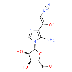 ChemSpider 2D Image | 4-[(Z)-2-Diazonio-1-oxidovinyl]-1-(beta-D-ribofuranosyl)-1H-imidazol-5-amine | C10H13N5O5
