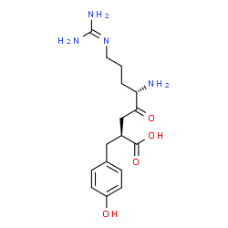 ChemSpider 2D Image | (2R,5S)-5-Amino-8-[(diaminomethylene)amino]-2-(4-hydroxybenzyl)-4-oxooctanoic acid | C16H24N4O4