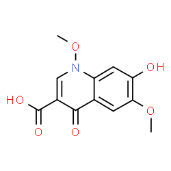 ChemSpider 2D Image | 7-Hydroxy-1,6-dimethoxy-4-oxo-1,4-dihydro-3-quinolinecarboxylic acid | C12H11NO6
