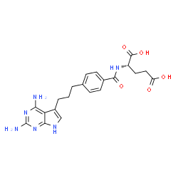 ChemSpider 2D Image | N-{4-[3-(2,4-Diamino-7H-pyrrolo[2,3-d]pyrimidin-5-yl)propyl]benzoyl}-L-glutamic acid | C21H24N6O5