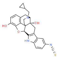 ChemSpider 2D Image | (2R,13S,21R)-22-(Cyclopropylmethyl)-7-isothiocyanato-14-oxa-11,22-diazaheptacyclo[13.9.1.0~1,13~.0~2,21~.0~4,12~.0~5,10~.0~19,25~]pentacosa-4(12),5,7,9,15(25),16,18-heptaene-2,16-diol | C27H25N3O3S