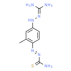 ChemSpider 2D Image | (E)-2-{4-[2-(Diaminomethylene)hydrazino]-2-methylphenyl}diazenecarbothioamide | C9H13N7S