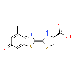 ChemSpider 2D Image | (2Z,4S)-2-(4-Methyl-6-oxo-1,3-benzothiazol-2(6H)-ylidene)-1,3-thiazolidine-4-carboxylic acid | C12H10N2O3S2