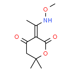 ChemSpider 2D Image | (3Z)-3-[1-(Methoxyamino)ethylidene]-6,6-dimethyldihydro-2H-pyran-2,4(3H)-dione | C10H15NO4