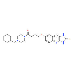 ChemSpider 2D Image | 7-{4-[4-(Cyclohexylmethyl)-1-piperazinyl]-4-oxobutoxy}-1,3-dihydro-2H-imidazo[4,5-b]quinolin-2-one | C25H33N5O3