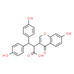 ChemSpider 2D Image | 2-(7-Hydroxy-4-oxo-4H-chromen-3-yl)-3,3-bis(4-hydroxyphenyl)propanoic acid | C24H18O7