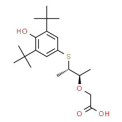 ChemSpider 2D Image | {[(2R,3S)-3-{[4-Hydroxy-3,5-bis(2-methyl-2-propanyl)phenyl]sulfanyl}-2-butanyl]oxy}acetic acid | C20H32O4S