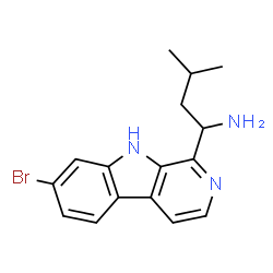 ChemSpider 2D Image | 1-(7-Bromo-9H-beta-carbolin-1-yl)-3-methyl-1-butanamine | C16H18BrN3