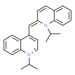 ChemSpider 2D Image | 1-Isopropyl-4-[(Z)-(1-isopropyl-2(1H)-quinolinylidene)methyl]quinolinium | C25H27N2