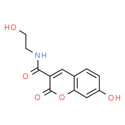 ChemSpider 2D Image | 7-Hydroxy-N-(2-hydroxyethyl)-2-oxo-2H-chromene-3-carboxamide | C12H11NO5