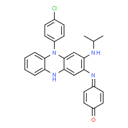 ChemSpider 2D Image | 4-{[5-(4-Chlorophenyl)-3-(isopropylamino)-5,10-dihydro-2-phenazinyl]imino}-2,5-cyclohexadien-1-one | C27H23ClN4O