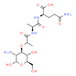 ChemSpider 2D Image | (2R)-5-Amino-2-({(2S)-2-[(2-{[(2S,3R,4R,5S,6R)-3-amino-2,5-dihydroxy-6-(hydroxymethyl)tetrahydro-2H-pyran-4-yl]oxy}propanoyl)amino]propanoyl}amino)-5-oxopentanoic acid | C17H30N4O10
