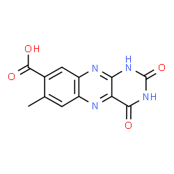 ChemSpider 2D Image | 7-Methyl-2,4-dioxo-1,2,3,4-tetrahydrobenzo[g]pteridine-8-carboxylic acid | C12H8N4O4