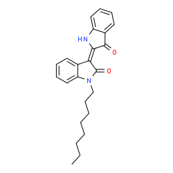 ChemSpider 2D Image | 2H-Indol-2-one, 3-(1,3-dihydro-3-oxo-2H-indol-2-ylidene)-1,3-dihydro-1-octyl- | C24H26N2O2