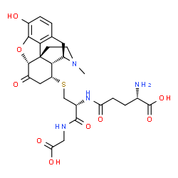ChemSpider 2D Image | L-gamma-Glutamyl-S-[(5alpha,8alpha)-3-hydroxy-17-methyl-6-oxo-4,5-epoxymorphinan-8-yl]-L-cysteinylglycine | C27H34N4O9S