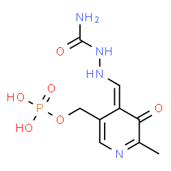 ChemSpider 2D Image | {(4E)-4-[(2-Carbamoylhydrazino)methylene]-6-methyl-5-oxo-4,5-dihydro-3-pyridinyl}methyl dihydrogen phosphate | C9H13N4O6P