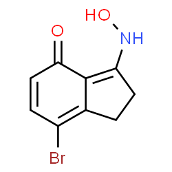 ChemSpider 2D Image | 7-Bromo-3-(hydroxyamino)-1,2-dihydro-4H-inden-4-one | C9H8BrNO2