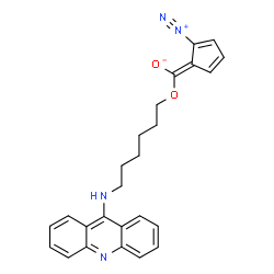 ChemSpider 2D Image | (E)-{[6-(9-Acridinylamino)hexyl]oxy}(2-diazonio-2,4-cyclopentadien-1-ylidene)methanolate | C25H24N4O2