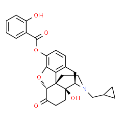 ChemSpider 2D Image | (5alpha)-17-(Cyclopropylmethyl)-14-hydroxy-6-oxo-4,5-epoxymorphinan-3-yl salicylate | C27H27NO6